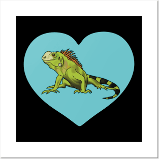 Iguana Heart for Iguana Lovers, White Posters and Art